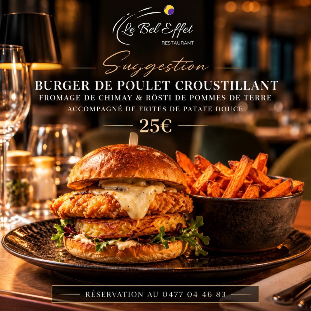 Suggestion : Burger de poulet croustillant — 25€